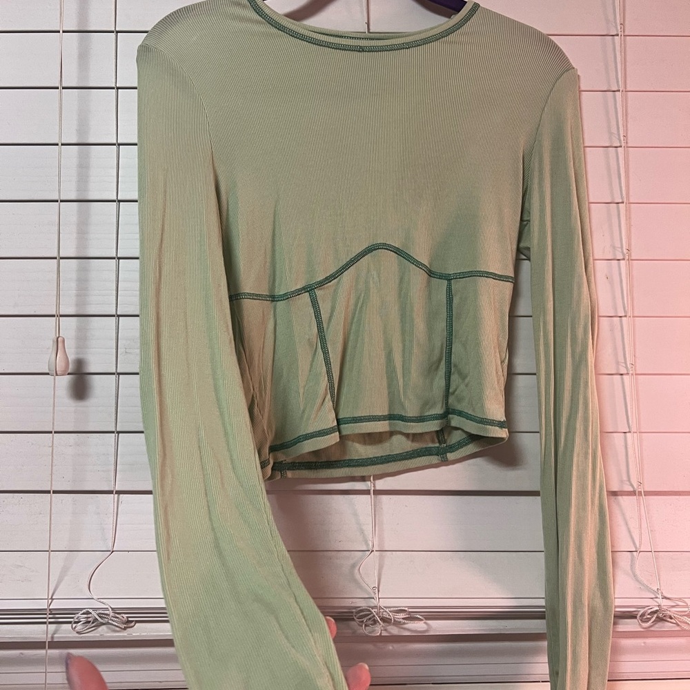 Green Long Sleeve Women's Top